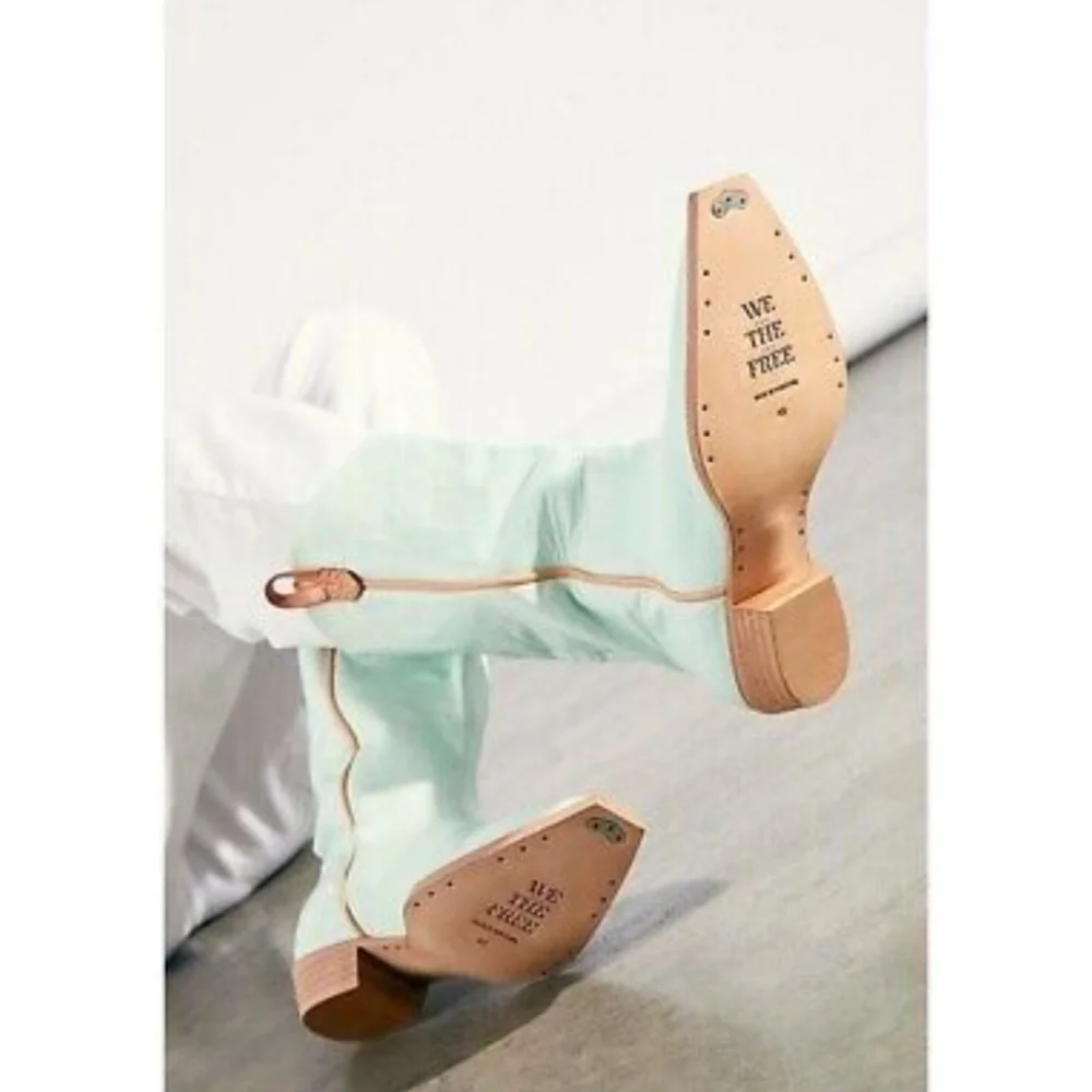Free People WE THE FREE Montage Tall Boots Cactus Milk Leather - Picture 6 of 16